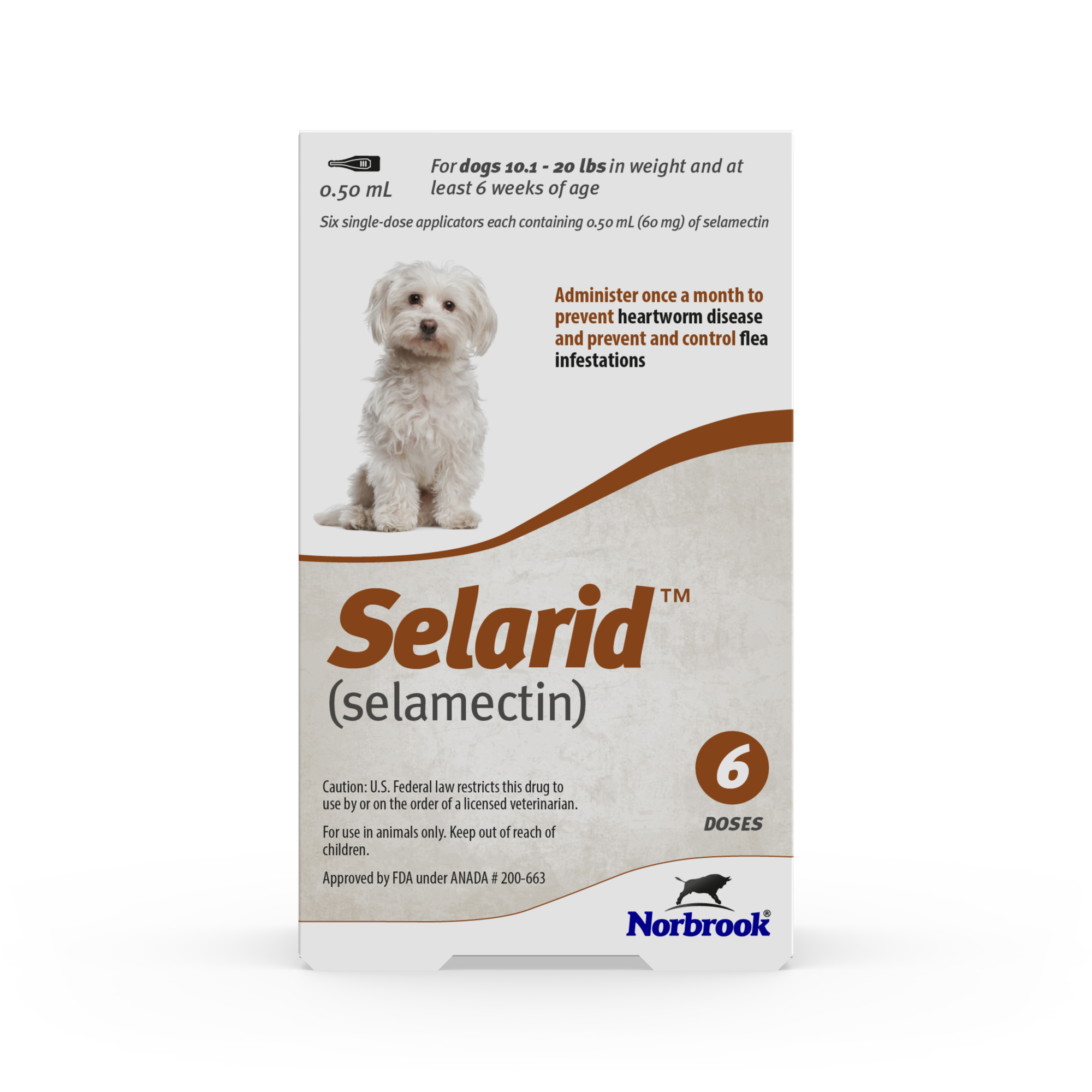 SELARID SMALL K9 10-20lbs 6PK [BROWN] *generic Revolution